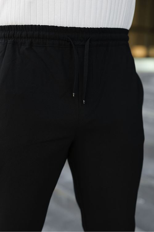 Erkek Baggy Bel Lastik Bez Ayağı Kumaş Pantolon