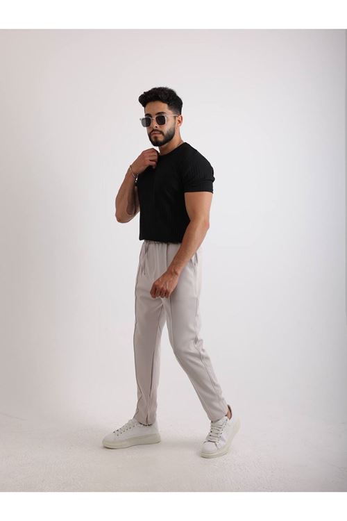 Zinox Kumaş Basic Kendinden Desenli T-shirt