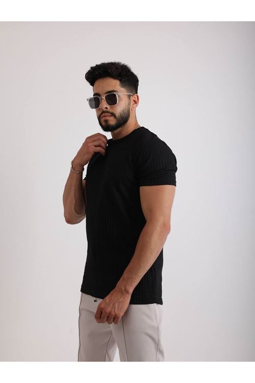 Zinox Kumaş Basic Kendinden Desenli T-shirt