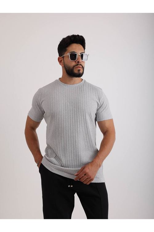 Zinox Kumaş Basic Kendinden Desenli T-shirt