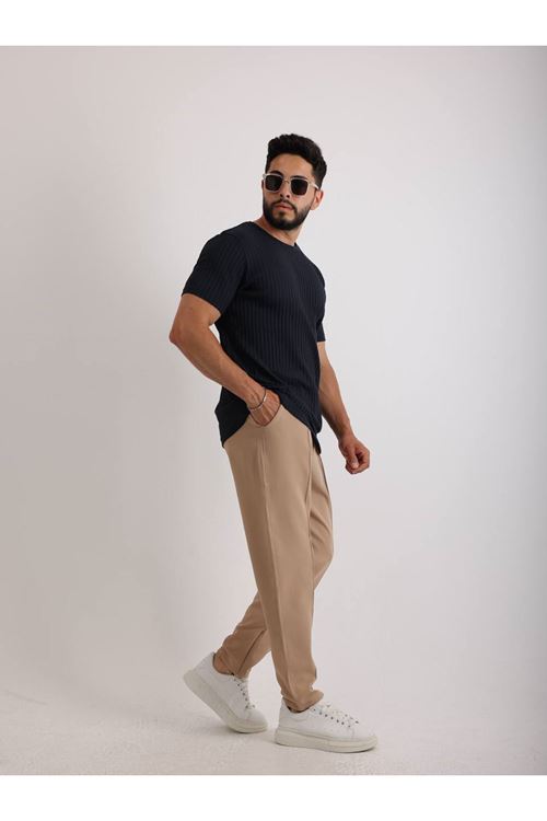 Zinox Kumaş Basic Kendinden Desenli T-shirt