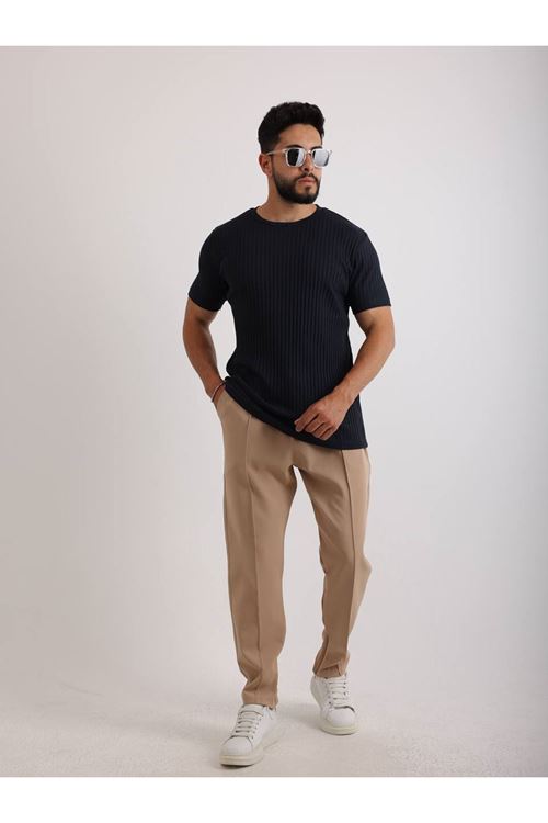 Zinox Kumaş Basic Kendinden Desenli T-shirt