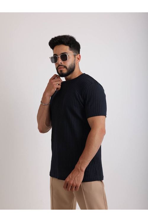 Zinox Kumaş Basic Kendinden Desenli T-shirt