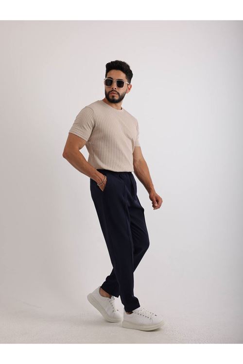 Erkek Fitilli Zinox Kumaş Tişört – Yumuşak Dokulu Basic Tişört