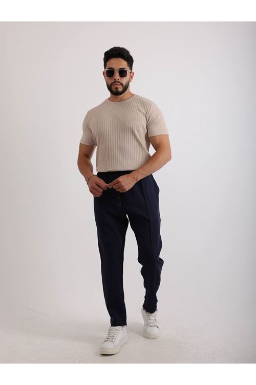 Erkek Fitilli Zinox Kumaş Tişört – Yumuşak Dokulu Basic Tişört