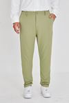 Erkek Bel Yarım Lastikli Kemerli Double Paça Dabıl Face Kumaş Slim Fit Pantolon
