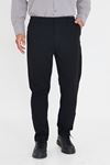 Erkek Bel Yarım Lastikli Kemerli Double Paça Dabıl Face Kumaş Slim Fit Pantolon