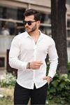 Erkek Uzun Kol Delikli Desen Örme Kumaş Regular Kalıp Kalıp Yeni Sezon Gömlek