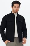Erkek Slim Fit Fermuarlı Denim Kot Ceket