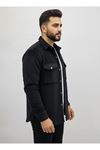 YENİ ÜRÜN Slim Fit Polar Erkek Gömlek Siyah