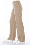 Kadın Bej Renk Rahat Fitilli Pantolon & Eşofman
